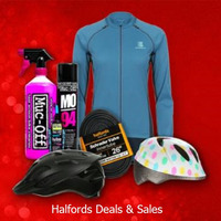 <b>Halfords Spring Sales</b> up to 60% off + Clearance items with up to 60% off RRP,. Never beaten on price claim + FREE Click and Collect and delivery over £20