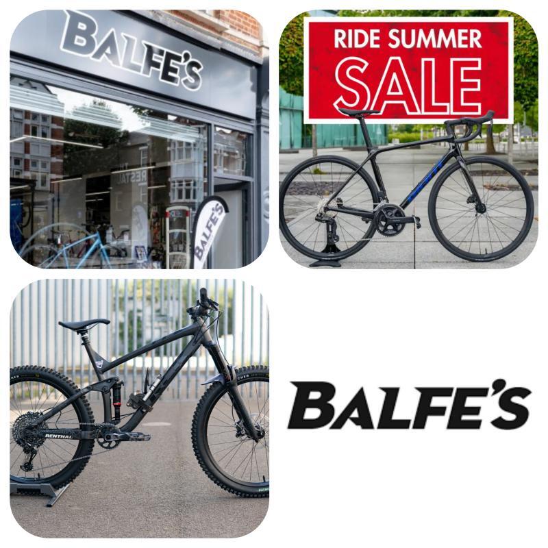 <b>Balfes Bikes Ride Summer Sales</b> up to 60% off | Spend and Save up to £30 off + £10 off first online order | Cycle to work scheme and Price Match policy.