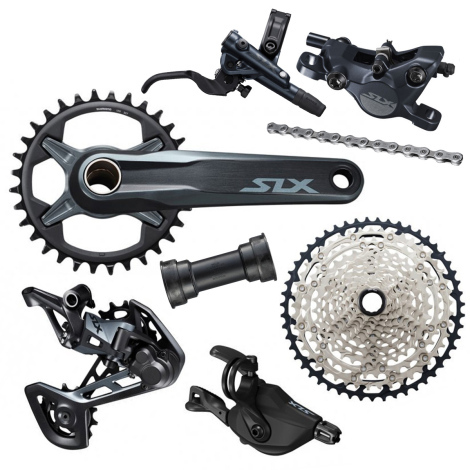 Merlin Cycles <b>Shimano</b> SLX M7100 1x12 Complete Disc Brake <b>Groupset</b> - Black / 34T-170mm / 10-51T / 1x12 Speed