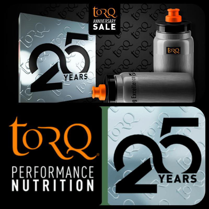 <b>25 Years Anniversary Sale</b> + extra 10% with Cycling Bargains <b>exclusive Code ’AFCB10’</b>  on top of Summer Sales up to 42% across <b>TorQ Performance Nutrition</b> range + FREE Delivery on ALL orders.