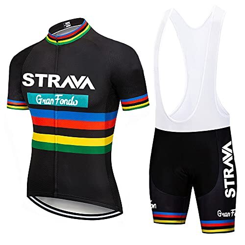 <b>Amazon Strava Cycling Jersey</b> Men Set Bib Shorts Set Summer Mountain Bike Bicycle Suit Anti-UV Bicycle Team Racing Uniform Clothes