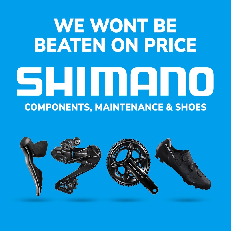 <b>Tredz 50% off Shimano</b> and we wont be beaten on in stock Shimano Components, Maintenance and Shoes (T&Cs apply)* | offer is valid from 2nd April at 9:00am until 12th April at 11:59pm.