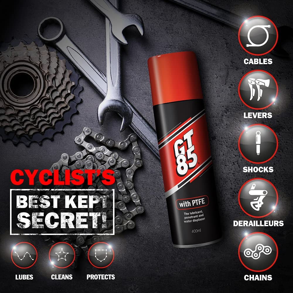 Reduced again | Amazon <b>GT85 Spray</b> 400ml: Lubricates, Cleans & Protects Metal/Composite, Rust Defence, Stuck Parts Ease, Shine Restore, Squeak Eliminate, Moisture Disperse - FREE Click and Collect.