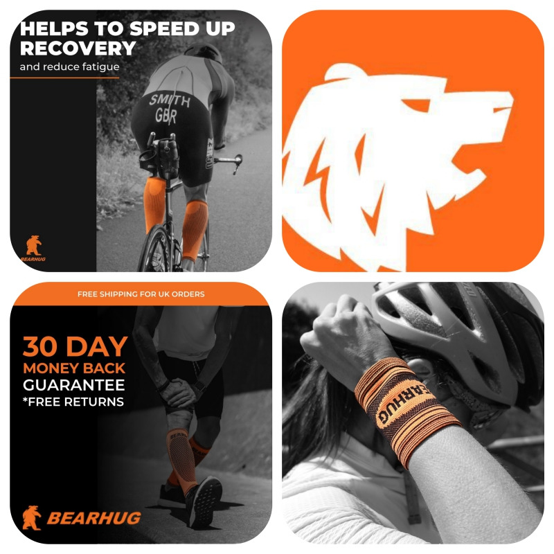 <b>Bearhug Bamboo compression</b> joint support products that moves with you | Save on bundles, 30 day trial, FREE postage over £30 & FREE gift over £50.