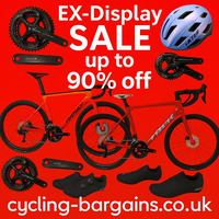 Save up to 90% at the <b>Ex-Display Sale</b> on top brand items from popular stores. Includes Bikes, Helmets, Shoes & Equipment.