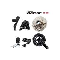<b>Shimano Groupset 105 R7100 Series 12 Speed Di2</b> Black 50-34 172.5mm 11-34 | SHIMANO 105 Di2 borrows from top-tier DURA-ACE and ULTEGRA technology and functionality.