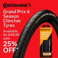 Continental <b>Grand Prix 4 Season Clincher Tyre</b> | Discount Codes available, easy returns, up to £25 off with Newsletter Signup, FREE Postage over £60
