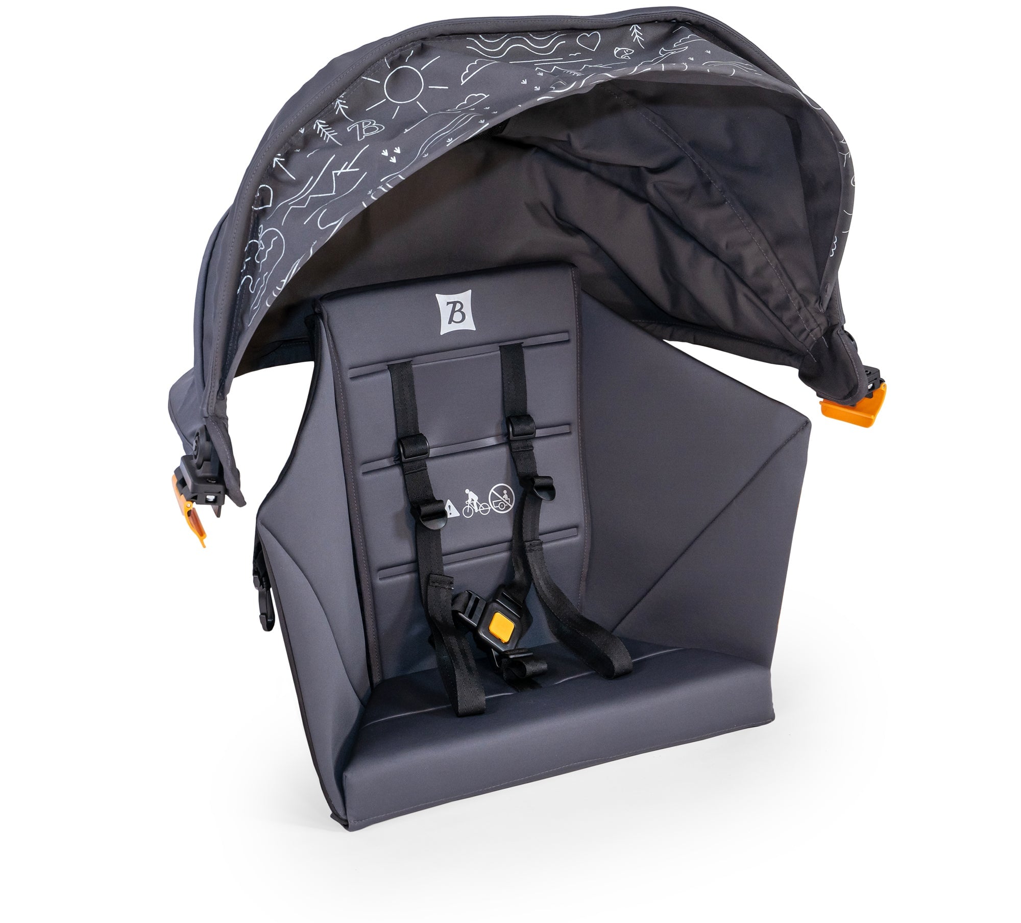 The Electric Bike Shop Burley Hopper Child Seat Insert And Sunshade Kit In Grey For Hopper Trailer One Size Grey