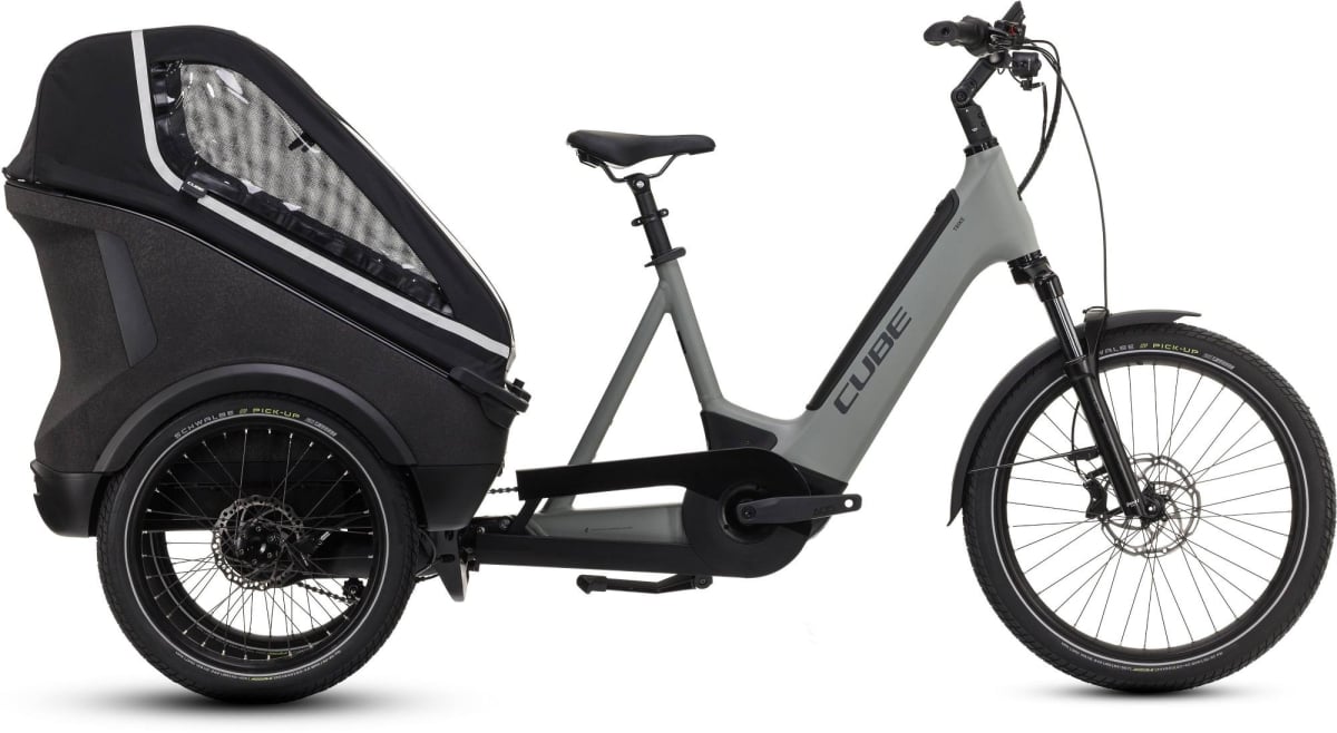 The Electric Bike Shop Cube Ex-Display Trike Family Hybrid 750 Electric Cargo Bike In Swamp Grey & Black ONE SIZE Swamp Grey & Black