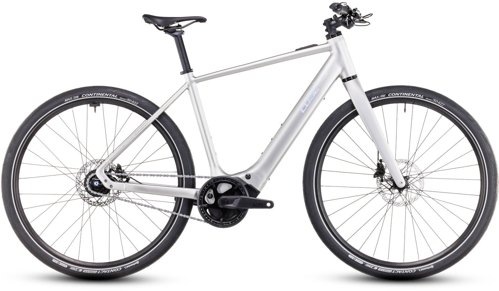 The Electric Bike Shop Cube Editor Hybrid SLX & SLX FE 400X 400Wh Electric Bike With Hub Gears In Sleek Grey & Spectral Small 50cm Sleek Grey & Spectral