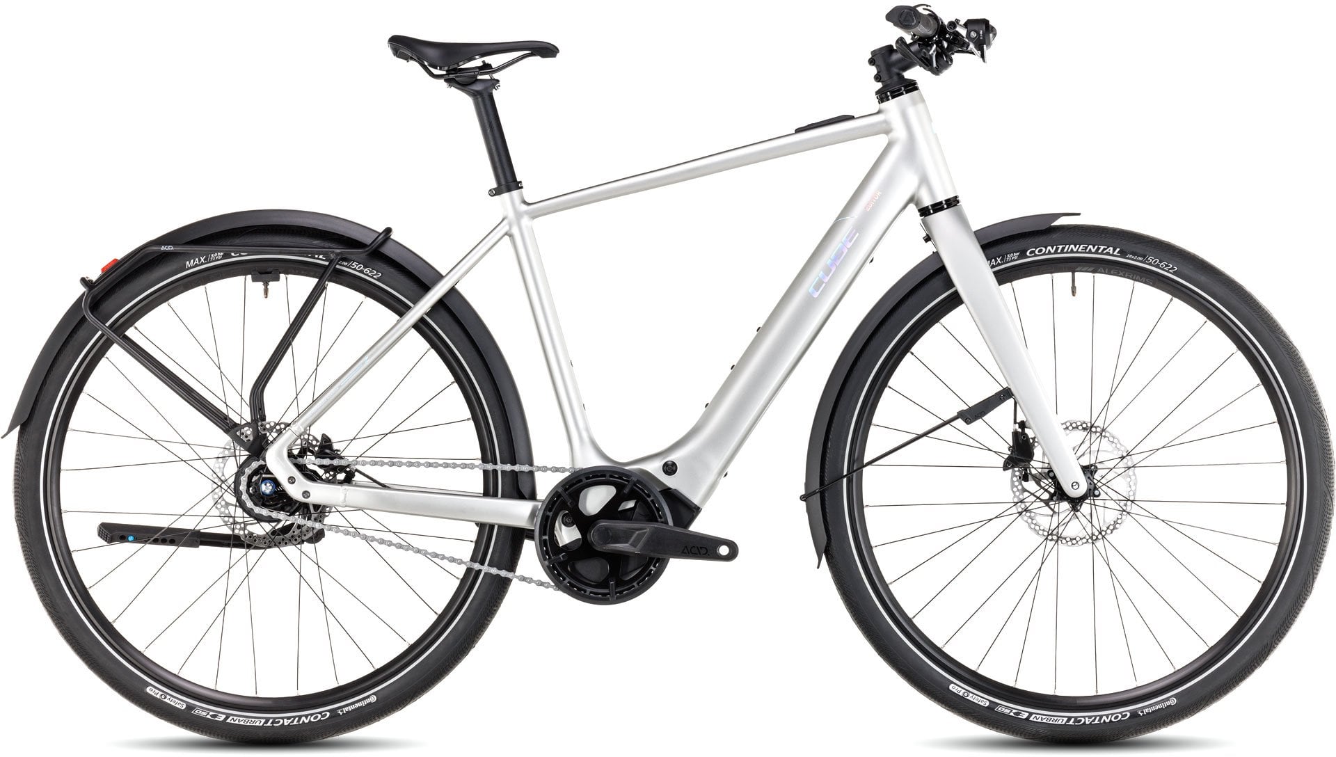 The Electric Bike Shop Cube Editor Hybrid SLX & SLX FE 400X 400Wh Electric Bike With Hub Gears In Sleek Grey & Spectral Large 58cm FE Sleek Grey & Spectral