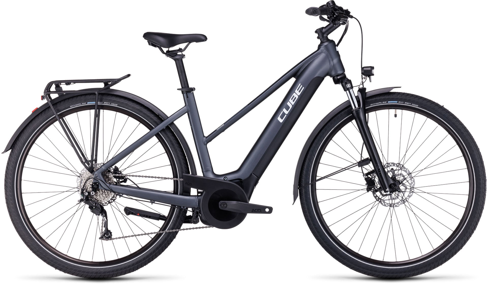 The Electric Bike Shop Cube Touring Hybrid One 625 Electric Bike In Grey & White Trapeze X-Small 46cm Grey/White