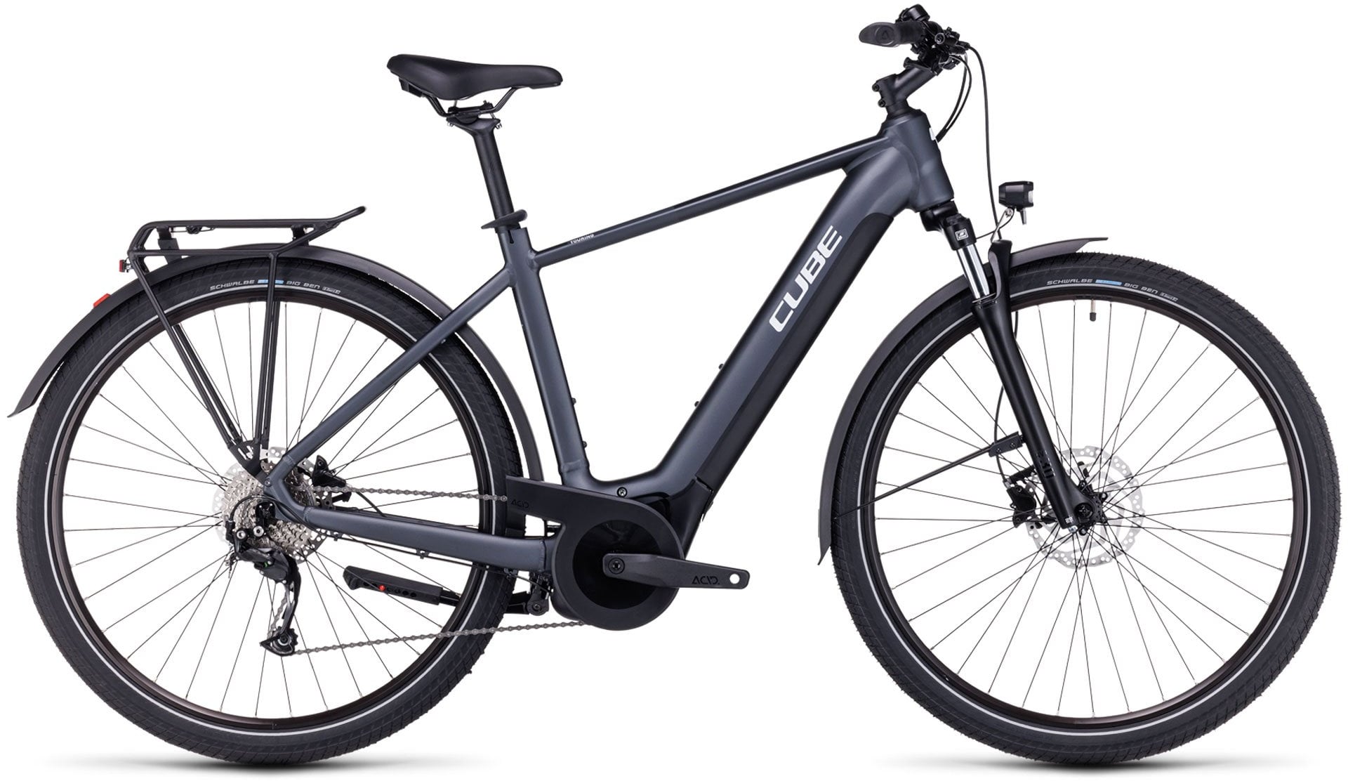 The Electric Bike Shop Cube Touring Hybrid One 625 Electric Bike In Grey & White Crossbar Small 50cm Grey/White