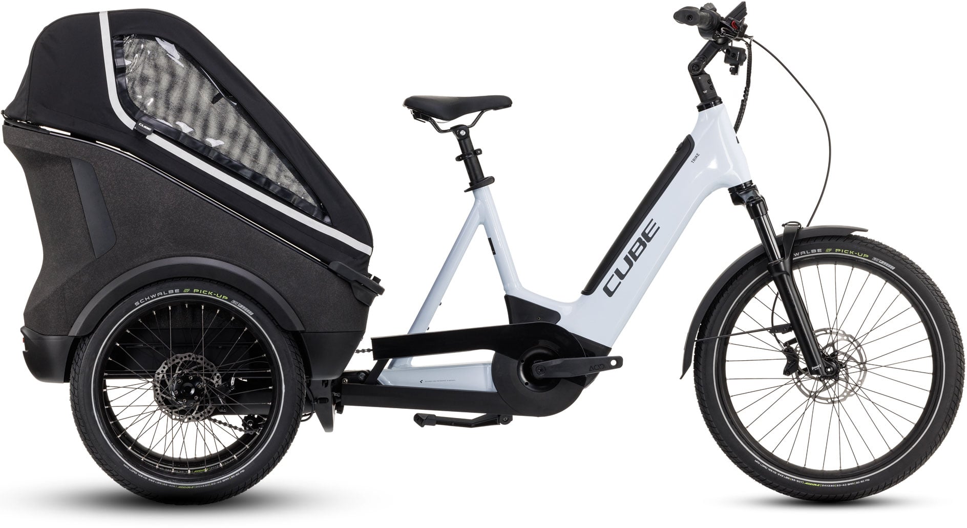 The Electric Bike Shop Cube Trike Family Hybrid 750 Electric Cargo Bike In Flash White, Blue Reflex Or Swamp Grey ONE SIZE Flash White & Reflex.