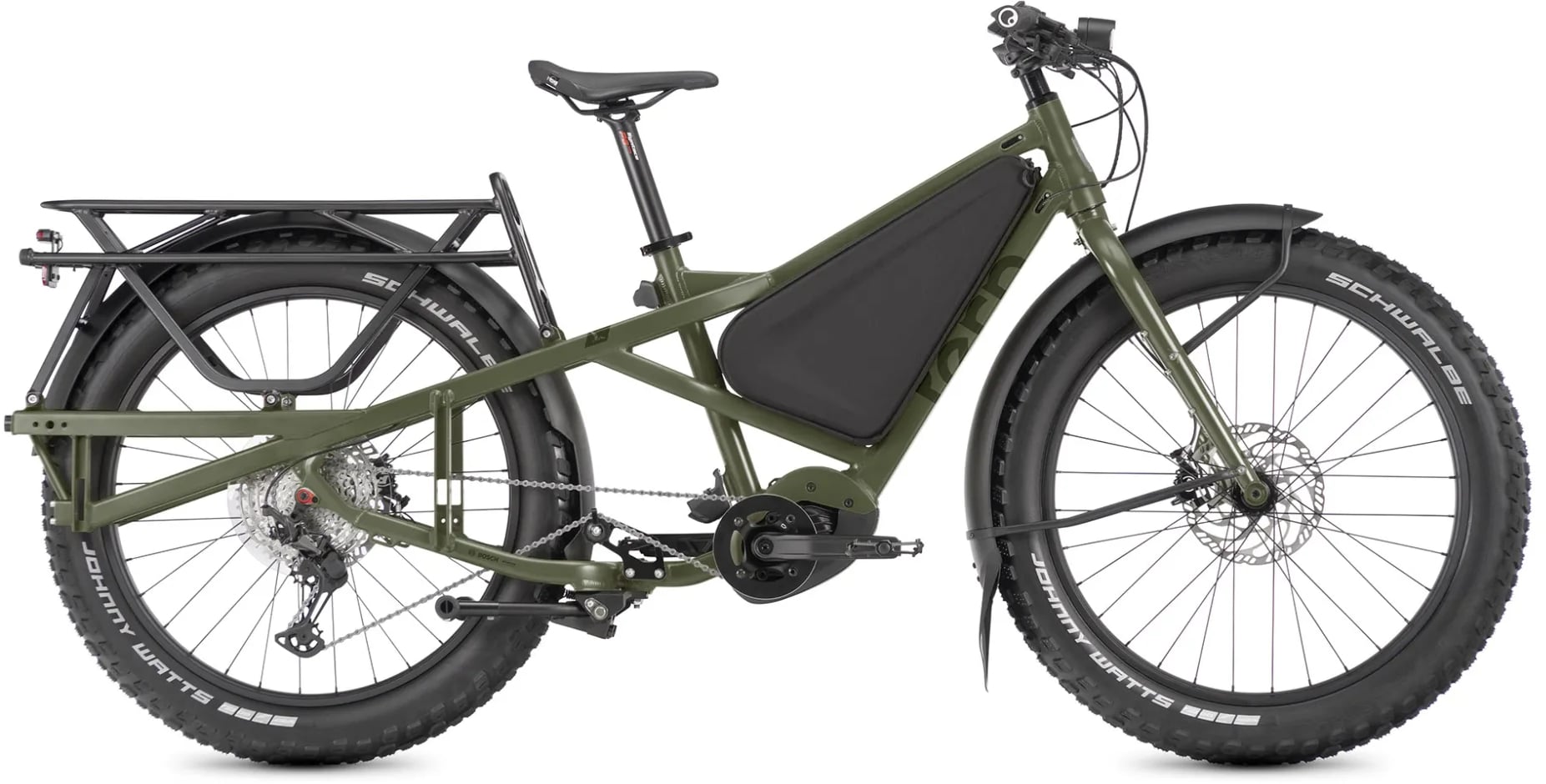 The Electric Bike Shop Tern Orox S12 27.5 Adventure Electric Cargo Bike in Highland Yellow Or Satin Pine Green 27.5 Wheel Large Frame Satin Pine Green