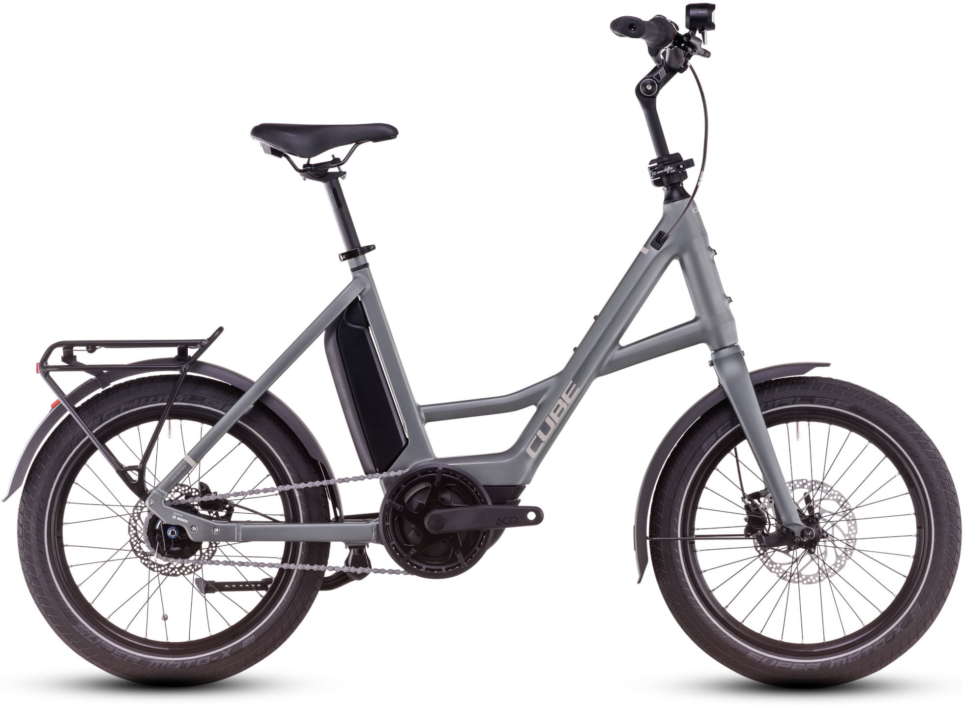 The Electric Bike Shop Cube Compact Hybrid Comfort 500 Electric Compact Bike With Hub Gears In Flash Grey & Smoke One Size Flash Grey´n´Smoke
