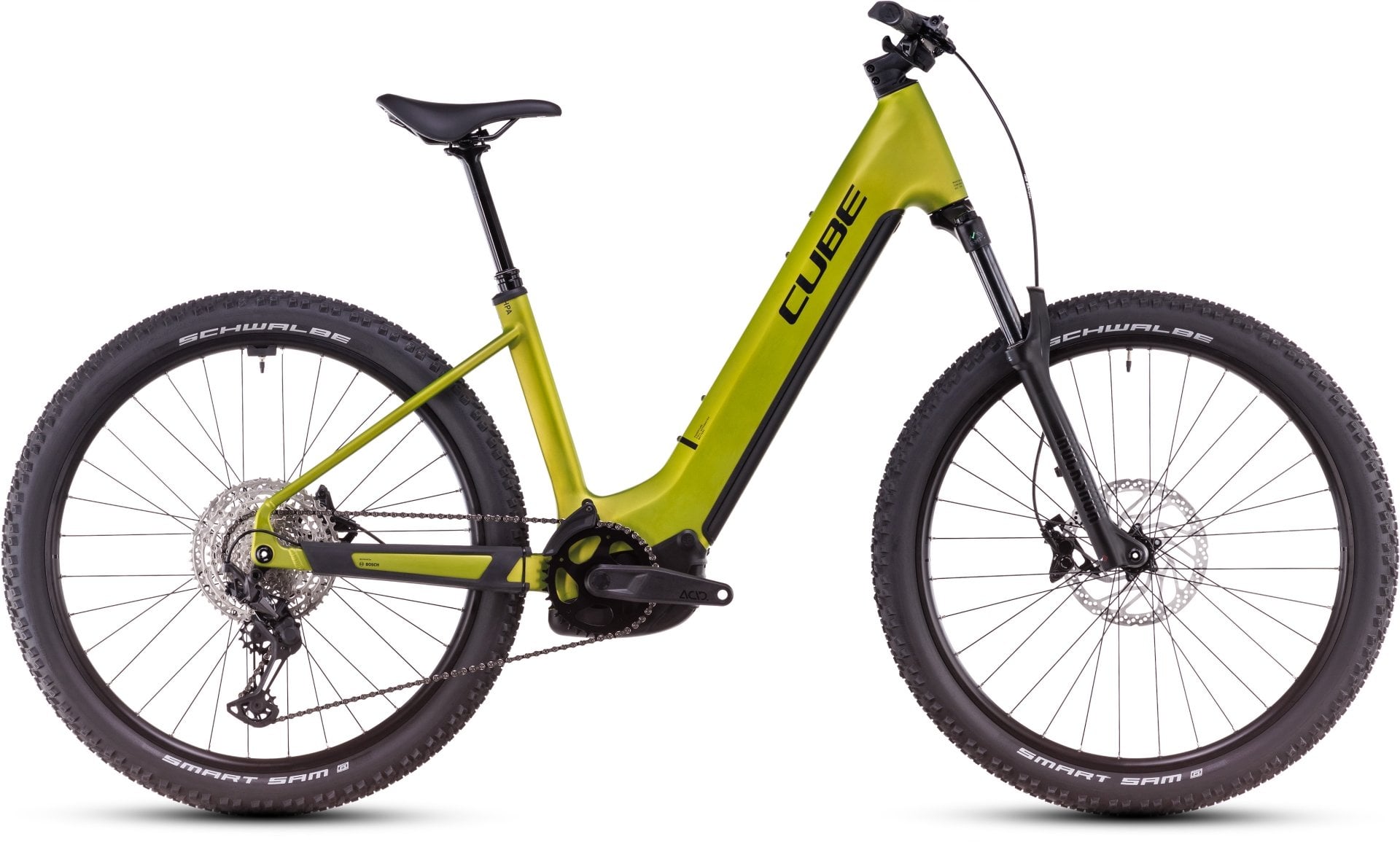 The Electric Bike Shop Cube Reaction Hybrid Race 800 Easy Entry Electric Hardtail Mountain Bike In Black & Lizard & Black Easy Entry Large 45cm Lizard & Black