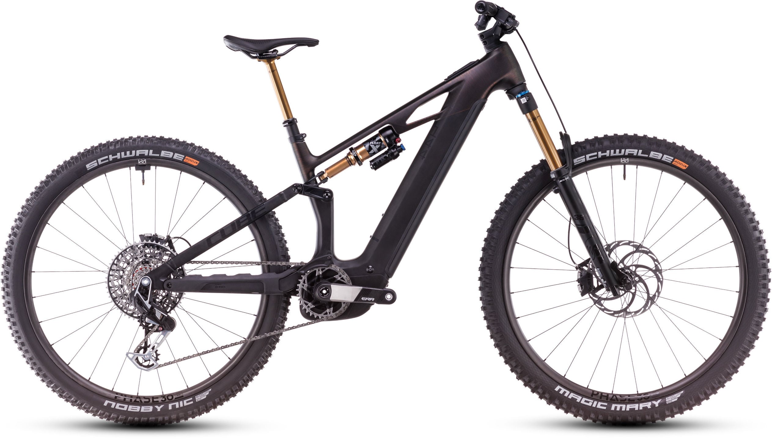 The Electric Bike Shop Cube Stereo Hybrid ONE44 HPC SLT 800 Electric Full Suspension Mountain Bike In Liquid Lava & Black Small Liquid Lava´n´Black