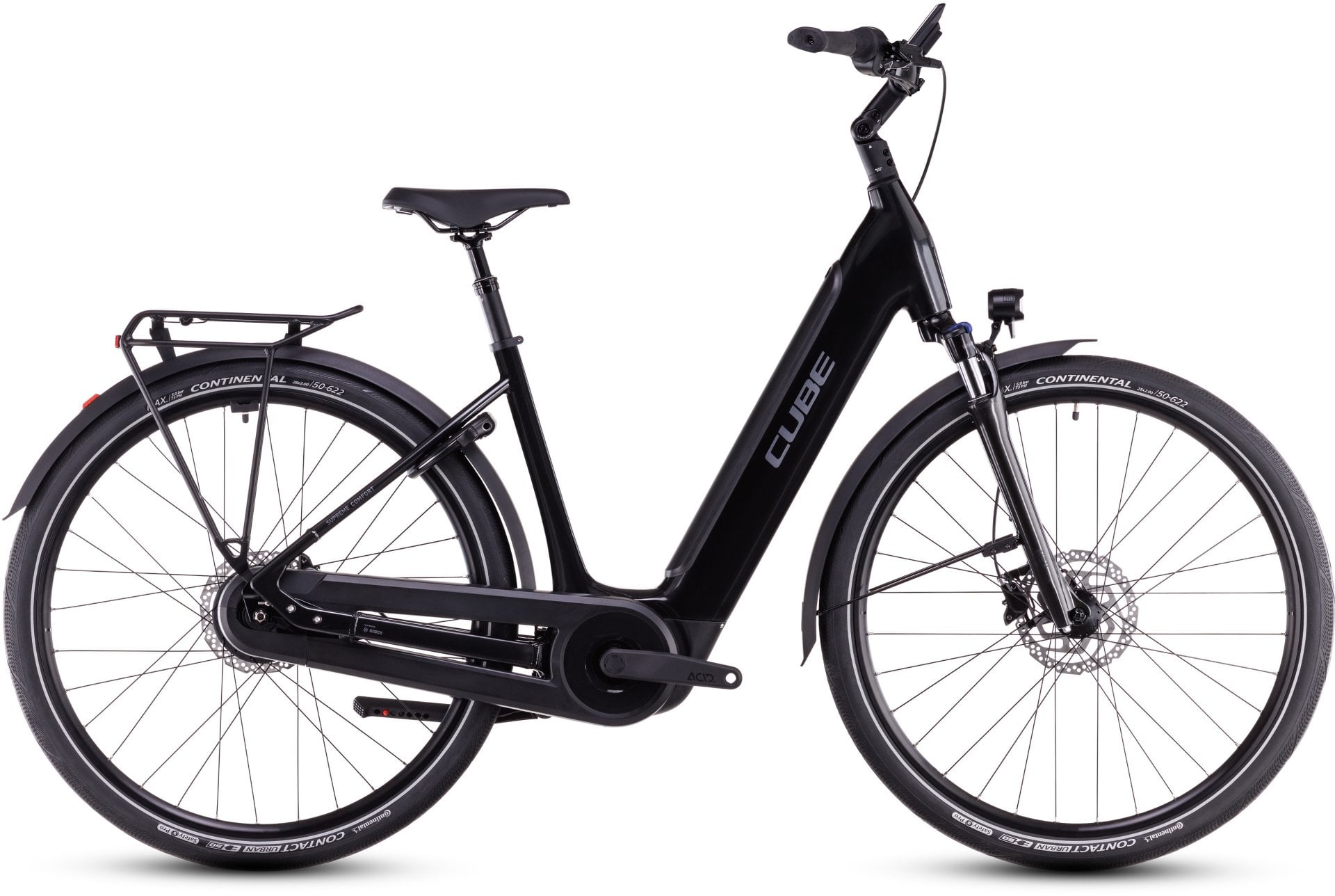 The Electric Bike Shop Cube Supreme Hybrid Comfort Pro 500 Or 625 Electric Bike With Enviolo City V2 Hub Gears In Grey & Lunar Or Fire Red & Black 625Wh Easy Entry Small 50cm Grey & Lunar