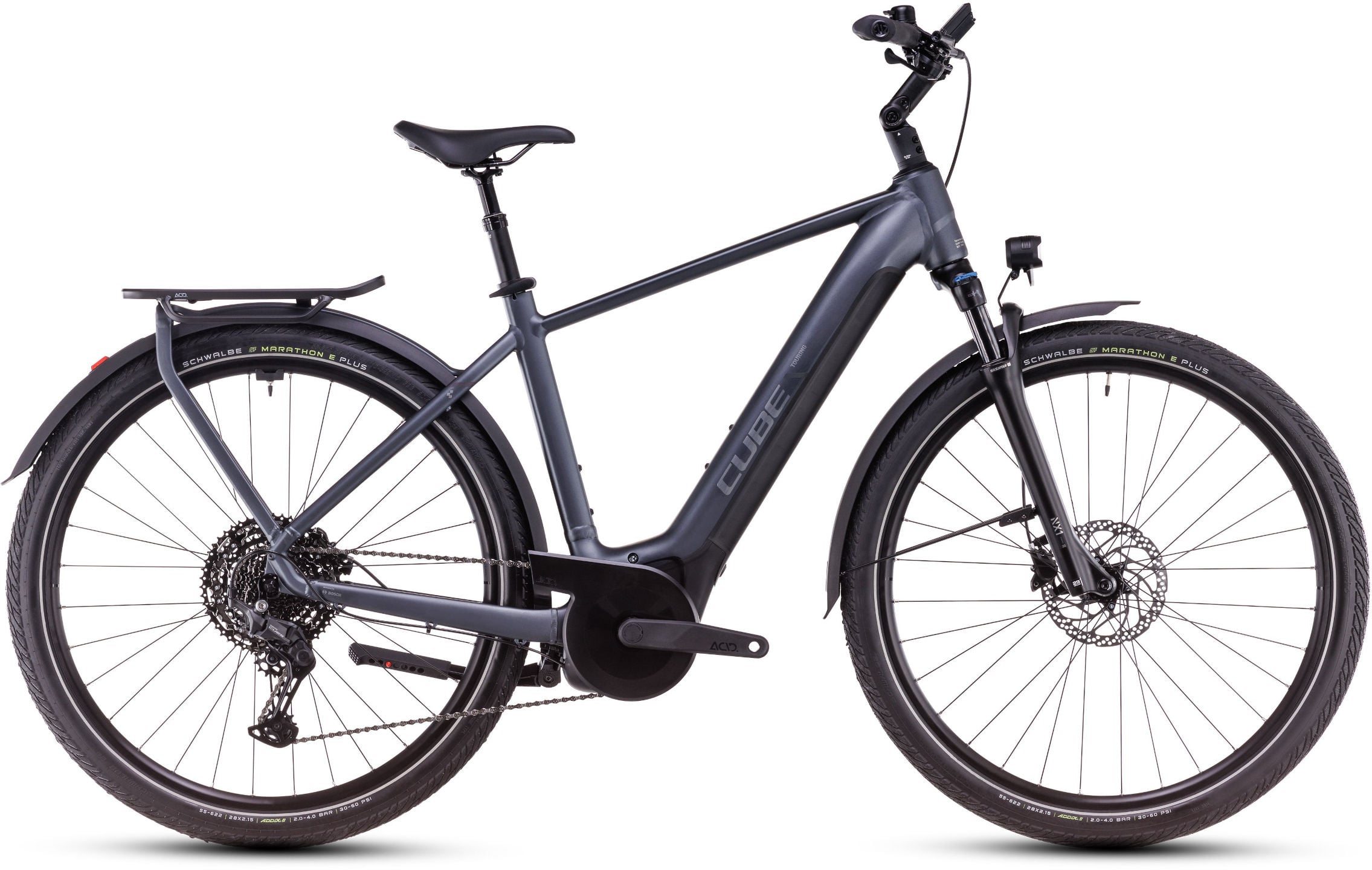 The Electric Bike Shop Cube Touring Hybrid Pro 625 Electric Bike In Metallic Grey Or Cinnamon & Orange Crossbar Small 50cm Metallic Grey & Chrome