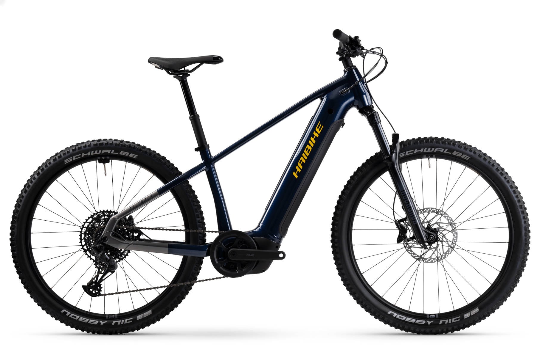 The Electric Bike Shop Haibike AllTrack 10 Electric Hardtail Mountain Bike In Blue & Titan Yellow Gloss X-Large 55cm Blue & Titan Yellow Gloss