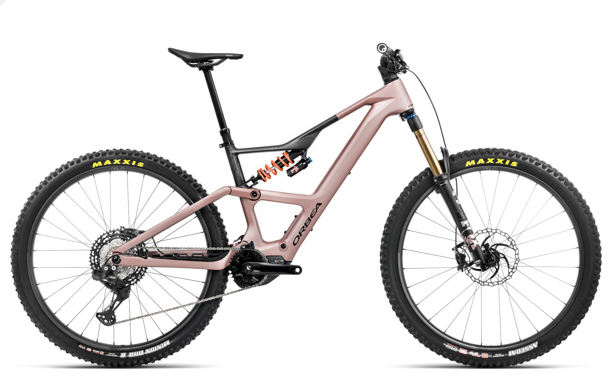 The Electric Bike Shop Orbea 2025 Rise LT M-TEAM 630W Electric Full Suspension Mountain Bike In Tanzanite, Cosmic Or Desert Rose Medium 46.5cm Desert Rose