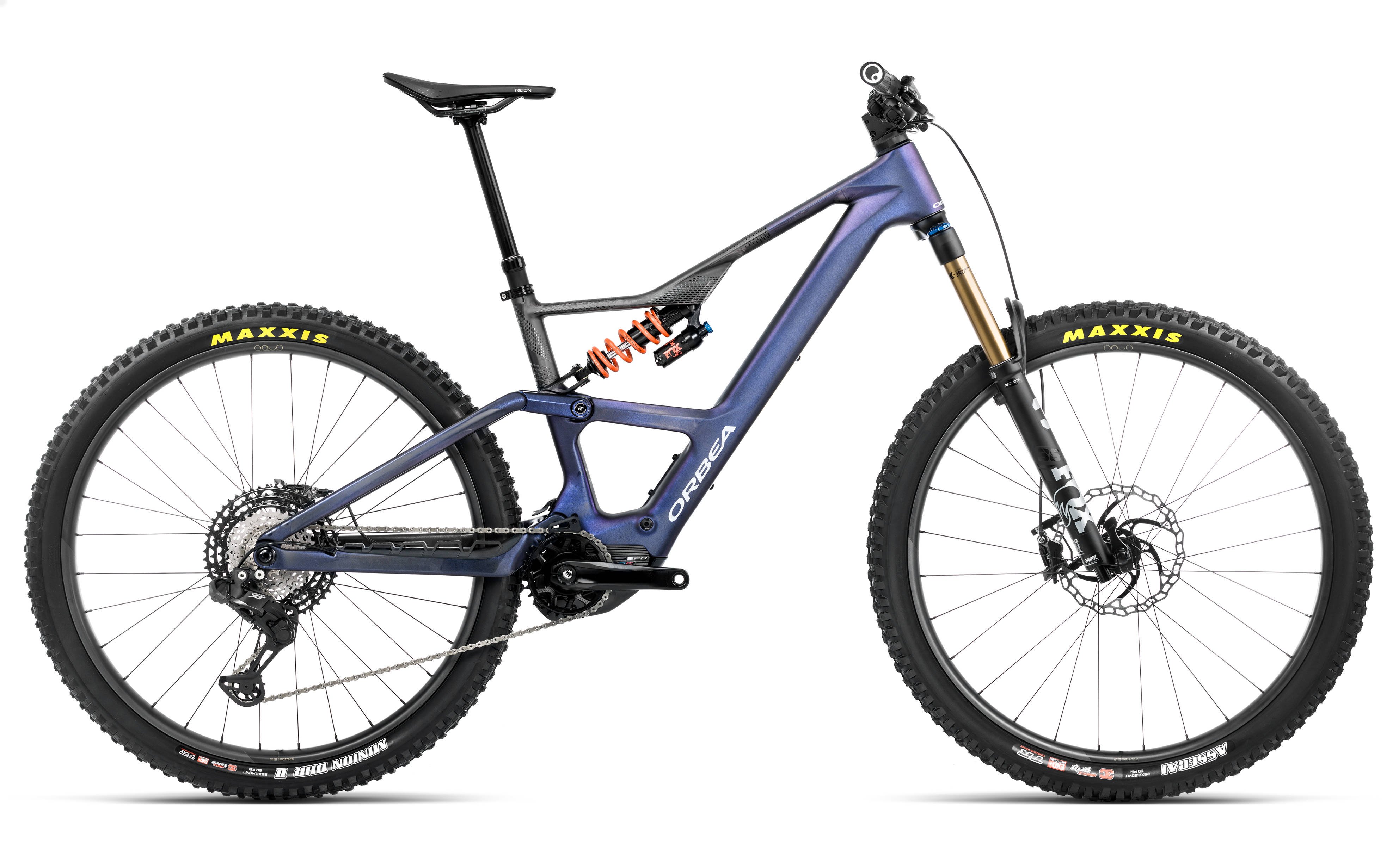 The Electric Bike Shop Orbea 2025 Rise LT M-TEAM 630W Electric Full Suspension Mountain Bike In Tanzanite, Cosmic Or Desert Rose Small 44cm Tanzanite Carbon