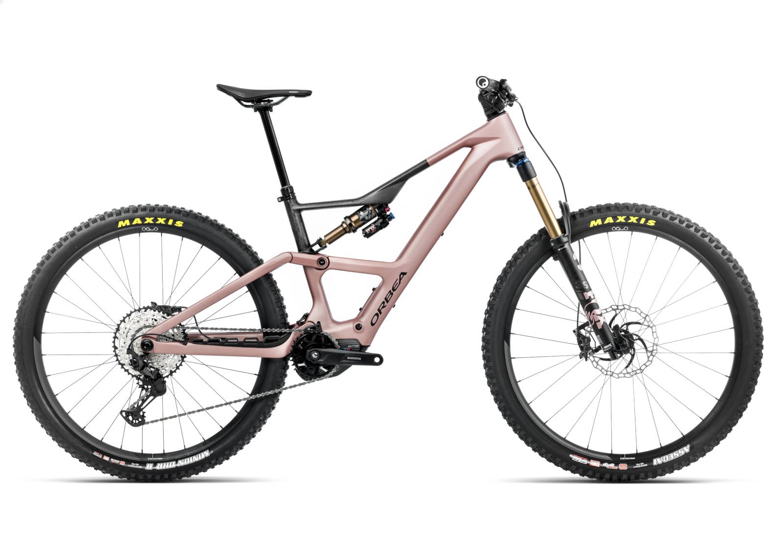 The Electric Bike Shop Orbea 2025 Rise LT M10 630W Electric Full Suspension Mountain Bike In Tanzanite, Cosmic Or Desert Rose Medium 46cm Desert Rose