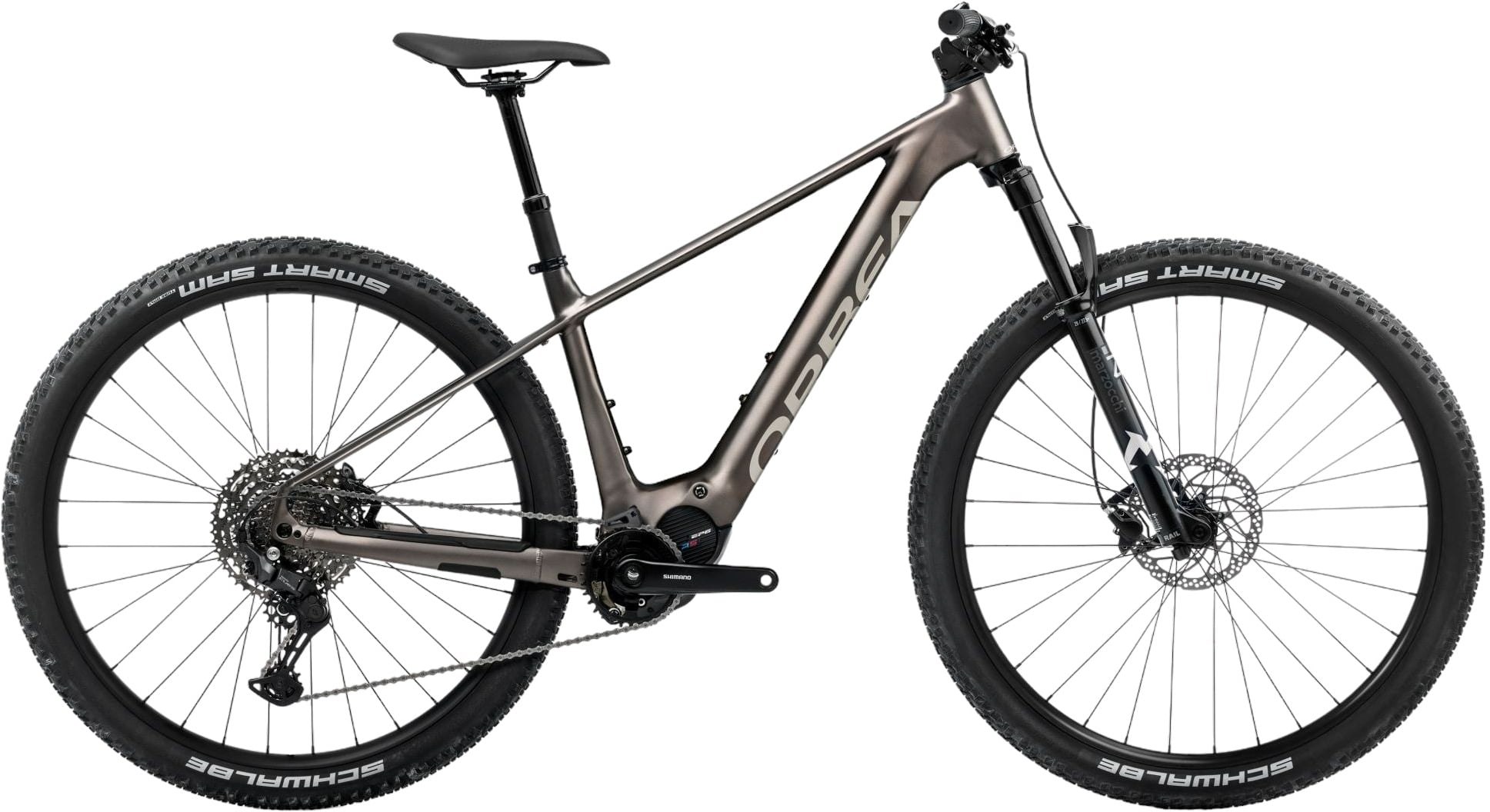 The Electric Bike Shop Orbea 2025 Urrun 20 Electric Hardtail Mountain Bike in Tanzanite Blue Or Magnetic Bronze X-Large 50cm Magnetic Bronze Matt - Silver Gloss