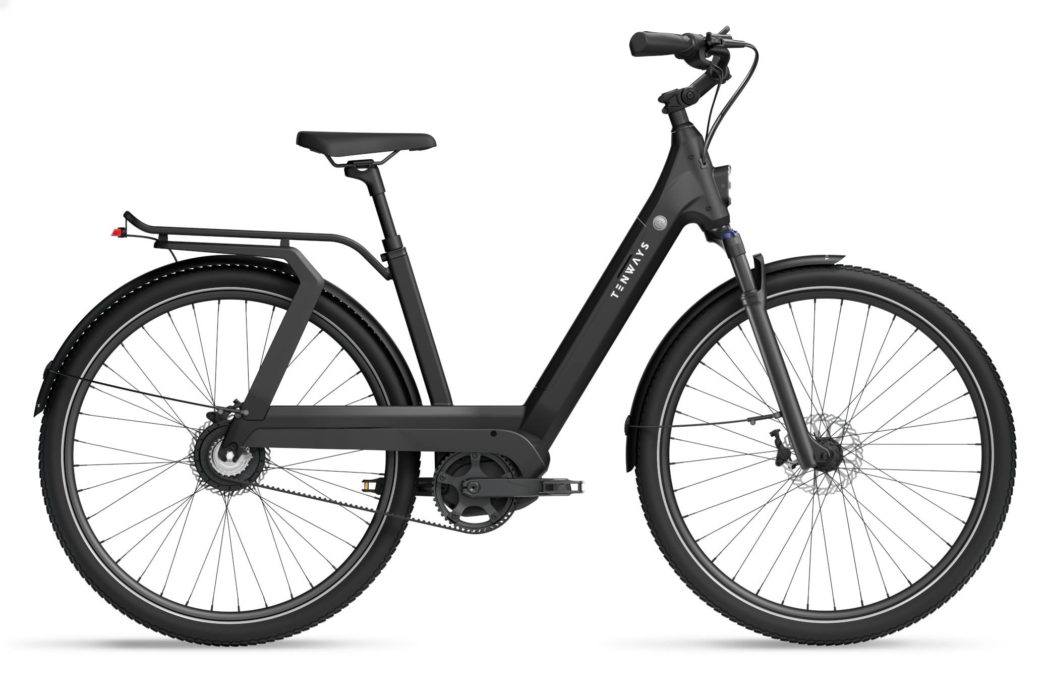 The Electric Bike Shop Tenways 2025 AGO T Electric Bike With Belt Drive & Enviolo Stepless Shifting Hub In Pearl White, Midnight Black, or Jungle Green Medium 48cm For Riders 165cm-195cm Midnight Black
