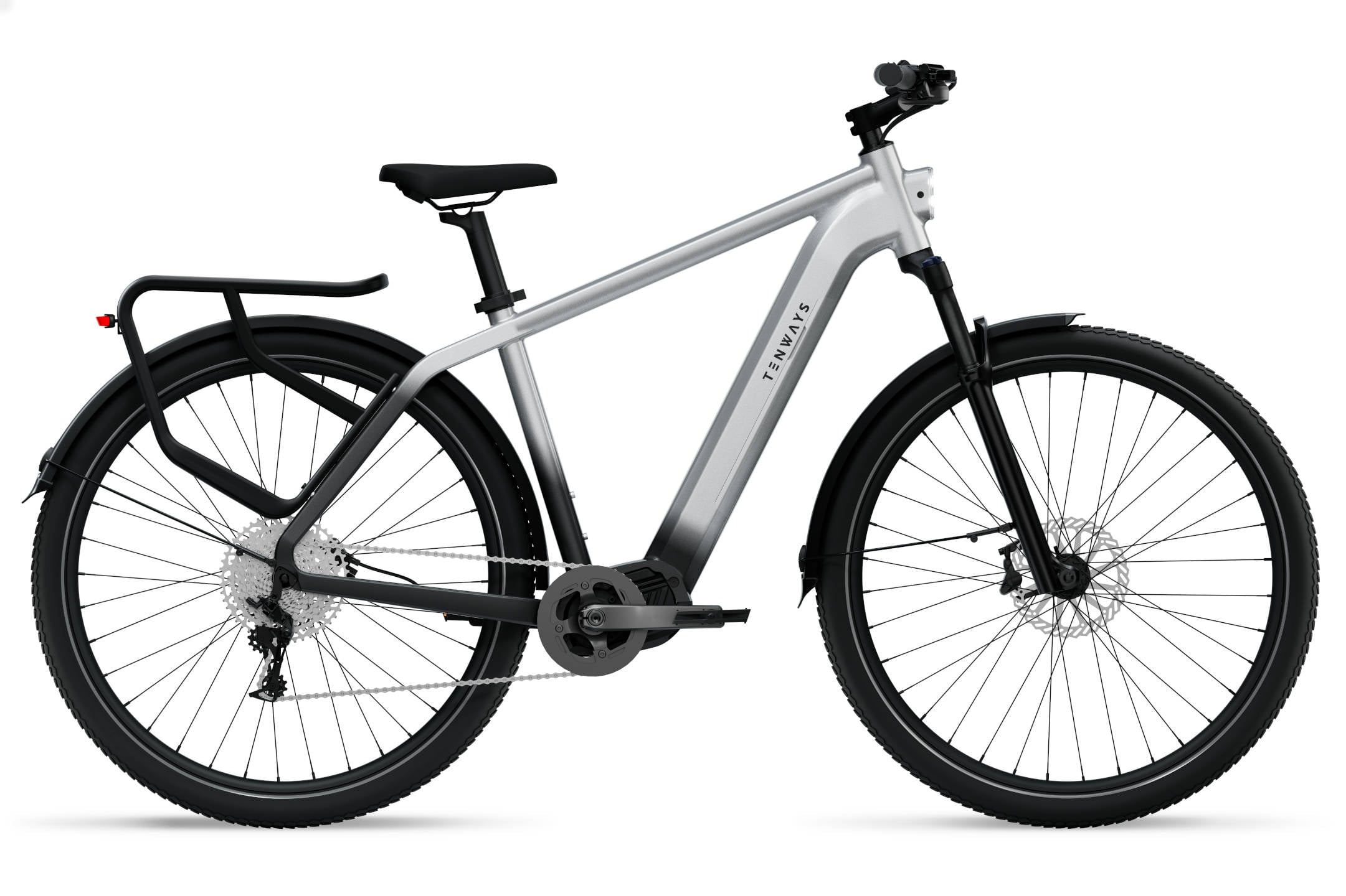 The Electric Bike Shop Tenways 2025 AGO X Electric Bike In Midnight Black, Starlight Silver, Or Ocean Blue Crossbar Large 50cm Starlight Silver