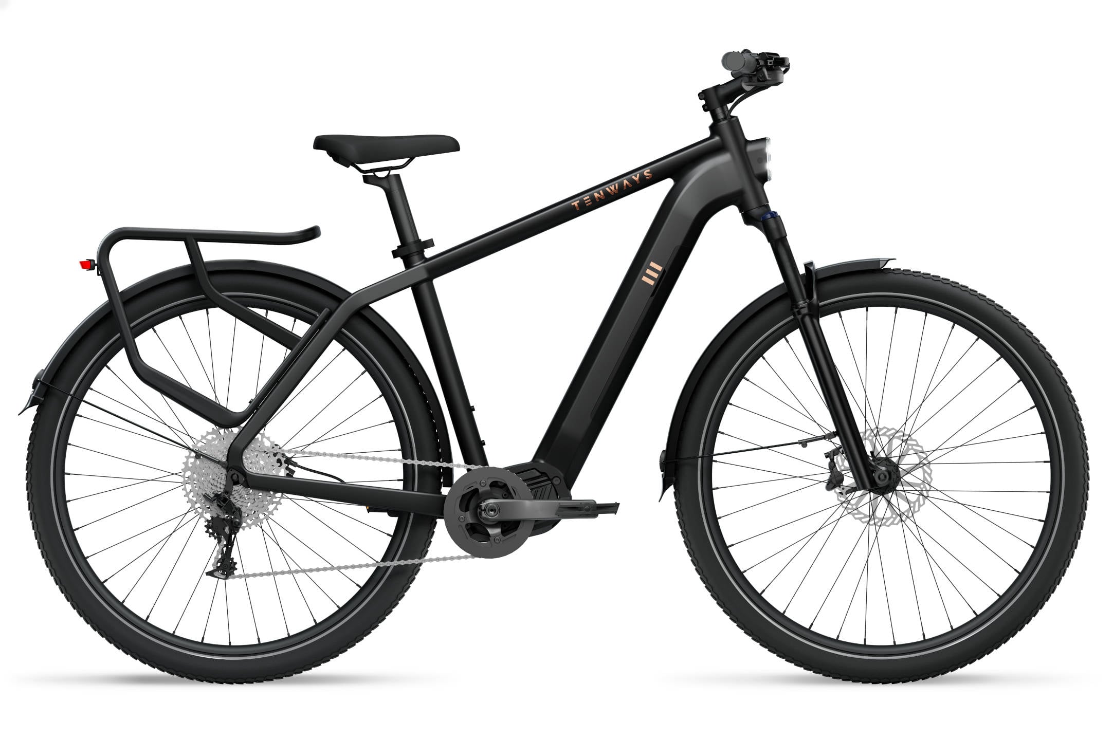 The Electric Bike Shop Tenways Ex-Demo 2025 AGO X Electric Bike In Midnight Black Medium 47cm Frame Crossbar Medium 47cm Midnight Black