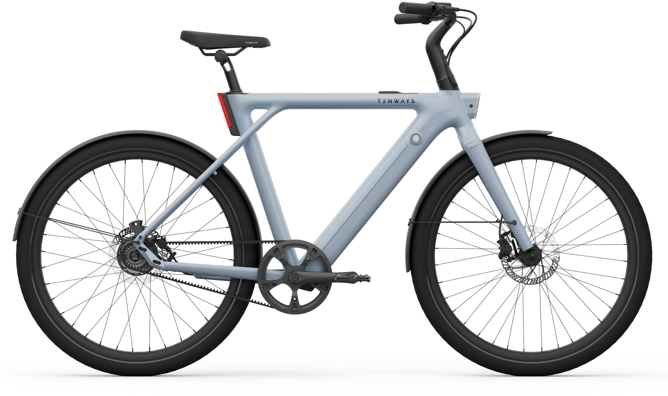 The Electric Bike Shop Tenways 2025 CGO009 Electric Bike With Belt Drive In Midnight Black, Ice Blue Or Olive Green 57cm For Riders 172cm-195cm Ice Blue
