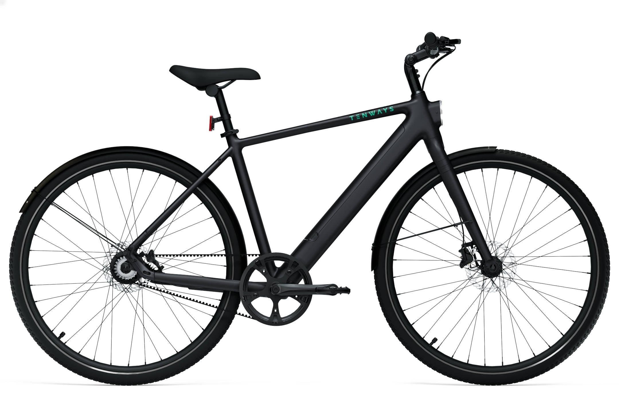 The Electric Bike Shop Tenways 2025 CGO600 Pro Electric Bike With Belt Drive In Pebble Grey, Sky Blue, Midnight Black, Avocado Green, Or Ltd Edition Mint Crossbar Medium 50cm. Midnight Black.