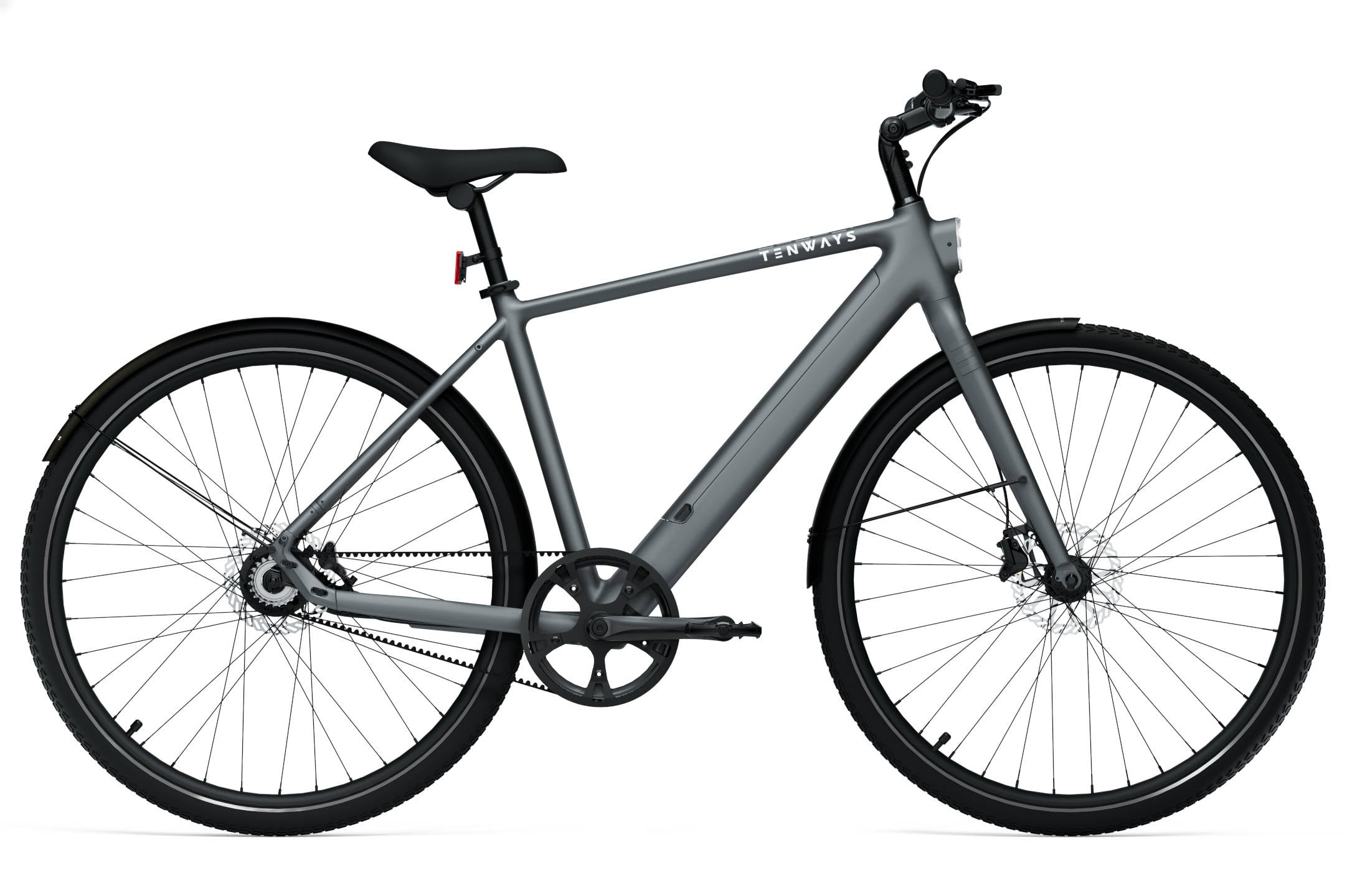 The Electric Bike Shop Tenways 2025 CGO600 Pro Electric Bike With Belt Drive In Pebble Grey, Sky Blue, Midnight Black, Avocado Green, Or Ltd Edition Mint Crossbar Medium 50cm. Pebble Grey.