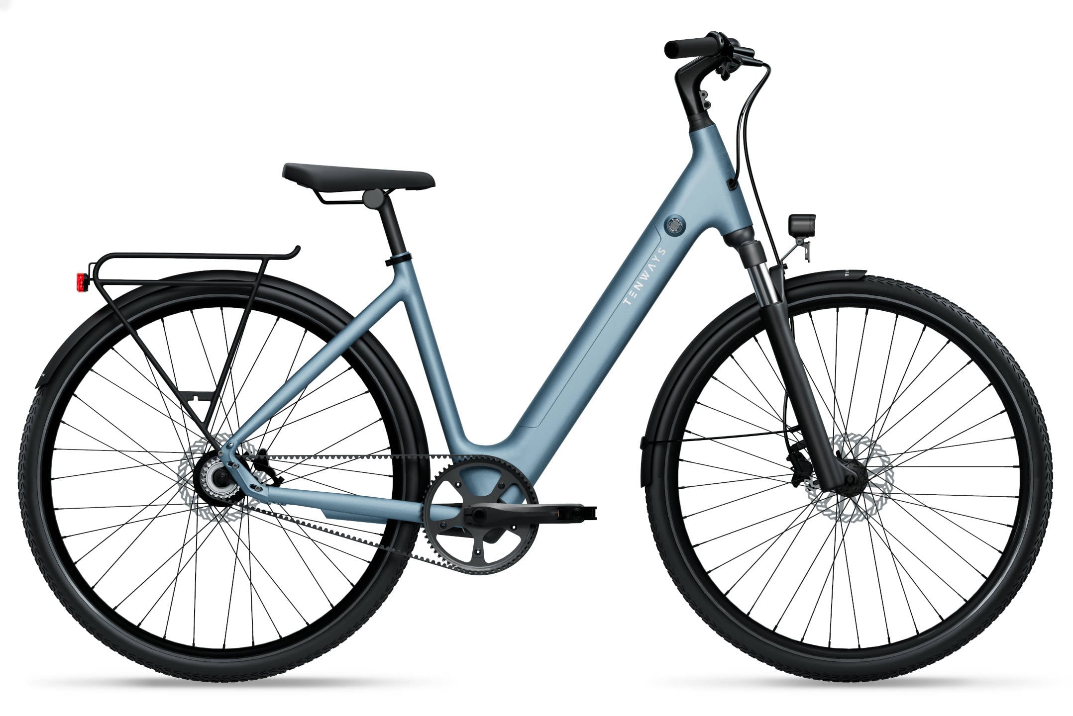 The Electric Bike Shop Tenways 2025 CGO800S Electric Bike With Belt Drive In Pebble Grey, Sky Blue or Midnight Black, 48cm For Riders 155cm - 190cm Sky Blue