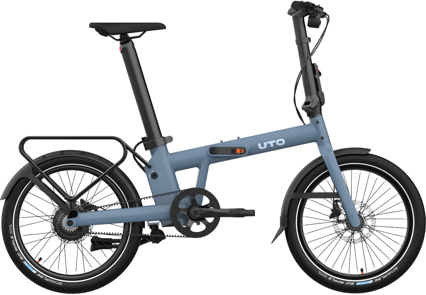 The Electric Bike Shop UTO 2026 Afternoon PRO20 Electric Folding Bike With Belt Drive & Amatic Gears In Taupe, Green, Blue, Or Grey One Size For Riders 1.5m - 1.9m Mineral Blue