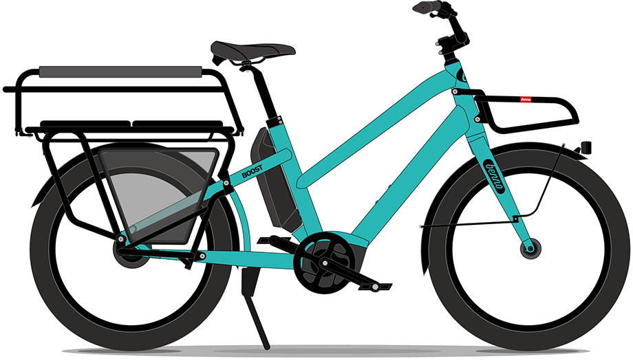 The Electric Bike Shop Benno Boost CX EVO 5 Easy On Family Kit Electric Cargo Bike In Machine Blue, Aqua Green Or Anthracite Grey Aqua Green