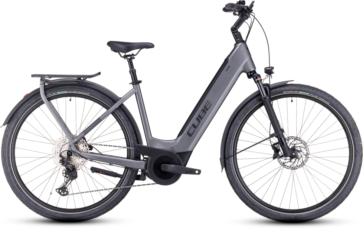 The Electric Bike Shop Cube Touring Hybrid EXC 625 Electric Bike in Red & White Or Grey & Metal Easy Entry X-Small 46cm Grey & Metal