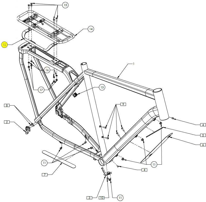The Electric Bike Shop Cube Bag Rail Black