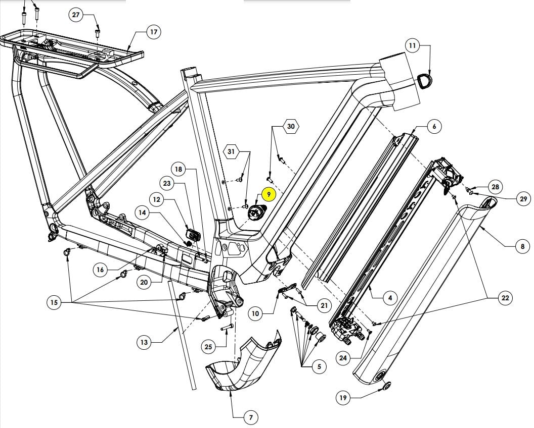 The Electric Bike Shop Cube Charger Port Cover / Charger Plug Cover For Kathmandu 750Wh EXC, SL & SLT