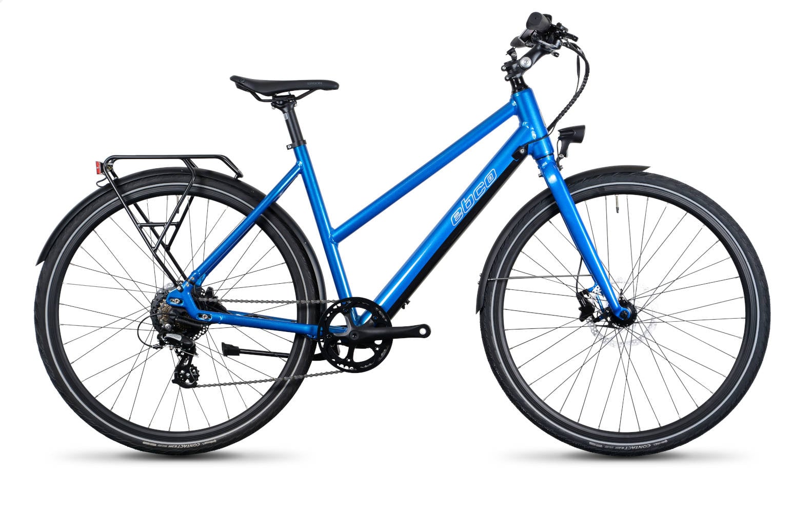 The Electric Bike Shop Ebco Urban 2T Electric Bike Trapeze Frame In Peacock Blue Small 45cm Peacock Blue