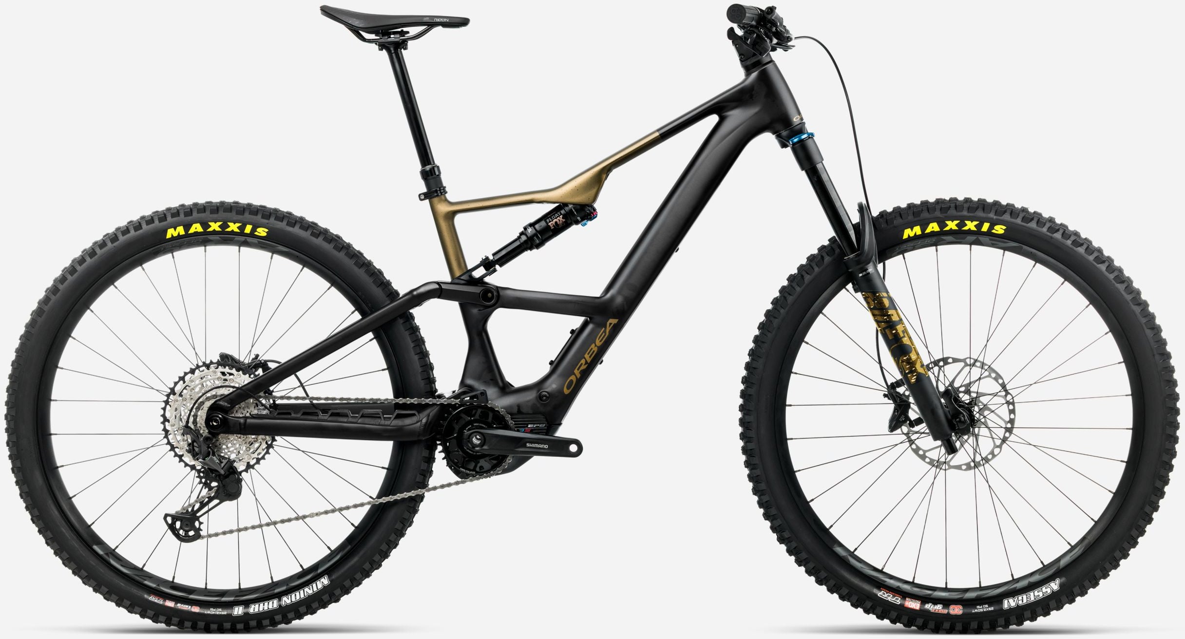 The Electric Bike Shop Orbea 2025 Rise LT H10 Electric Full Suspension Mountain Bike In Diamond Black, Bumblebee Yellow Or Escape Green X-Large 630Wh Diamond Black-Splash & Olive Green Matt