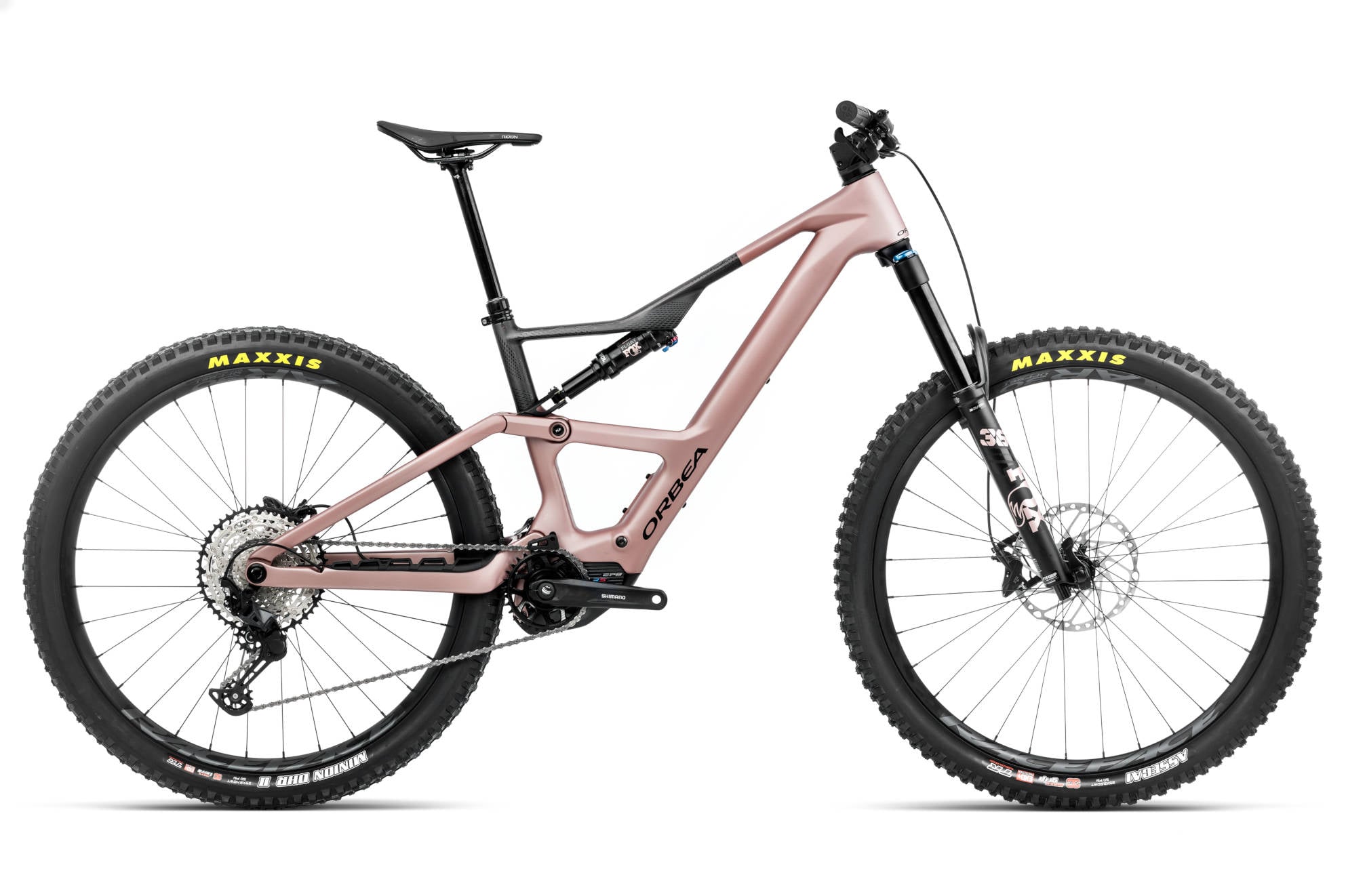 The Electric Bike Shop Orbea 2025 Rise LT M20 630Wh Electric Full Suspension Mountain Bike In Desert Rose & Carbon Raw Matt Large 630Wh Desert Rose & Carbon Raw Matt