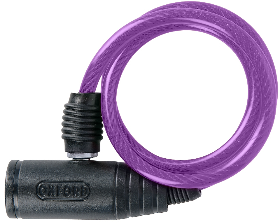 The Electric Bike Shop Oxford OF1 Bumper Cable Lock 600mm In Clear, Purple Or Red Purple