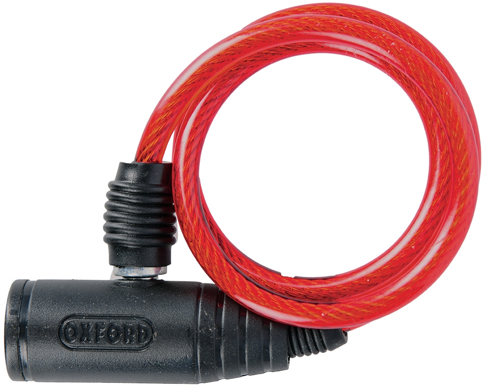 The Electric Bike Shop Oxford OF1 Bumper Cable Lock 600mm In Clear, Purple Or Red Red