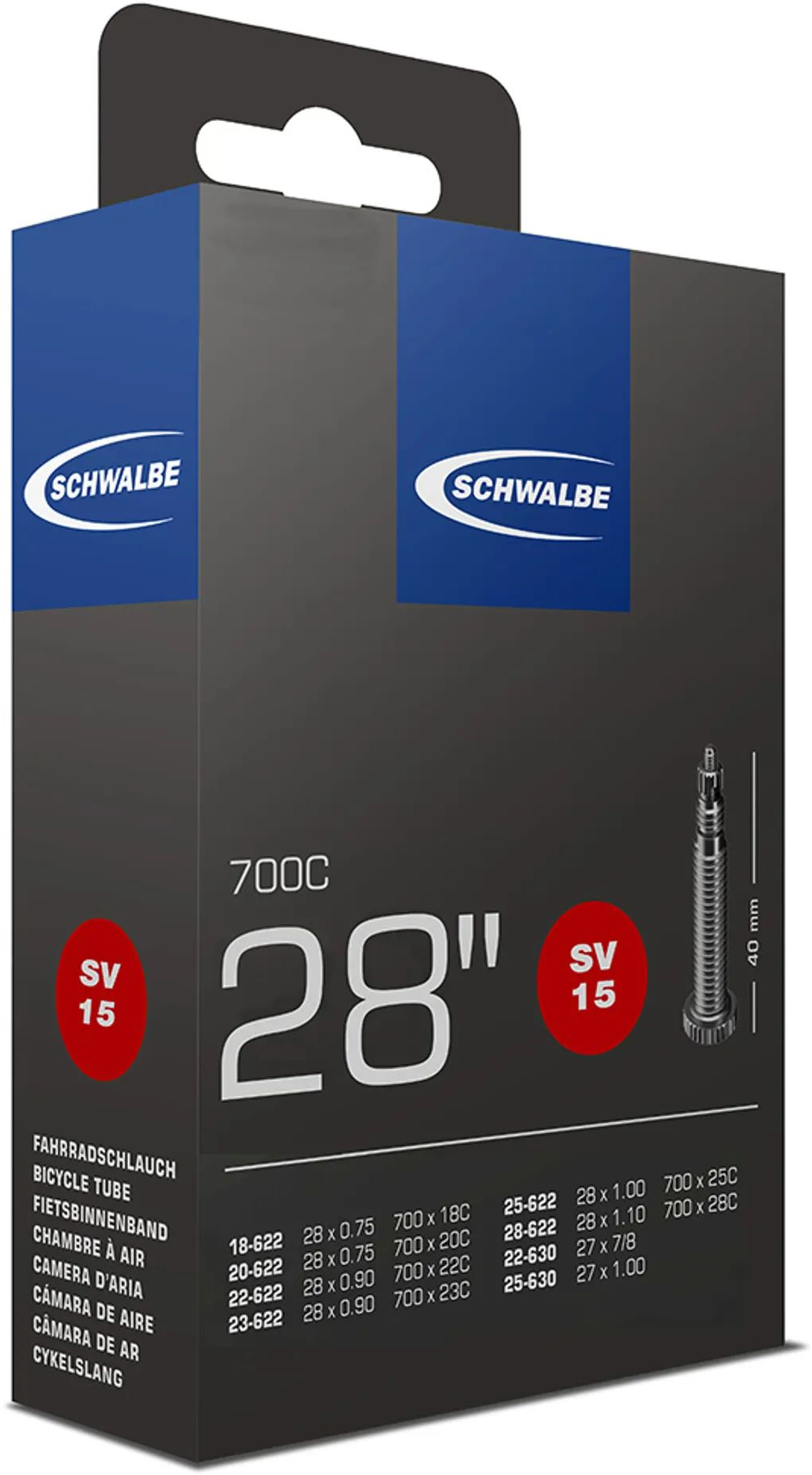 The Electric Bike Shop Schwalbe Standard Inner Tube SV-V 16x1 3/8 - 18x1 With Presta Valve