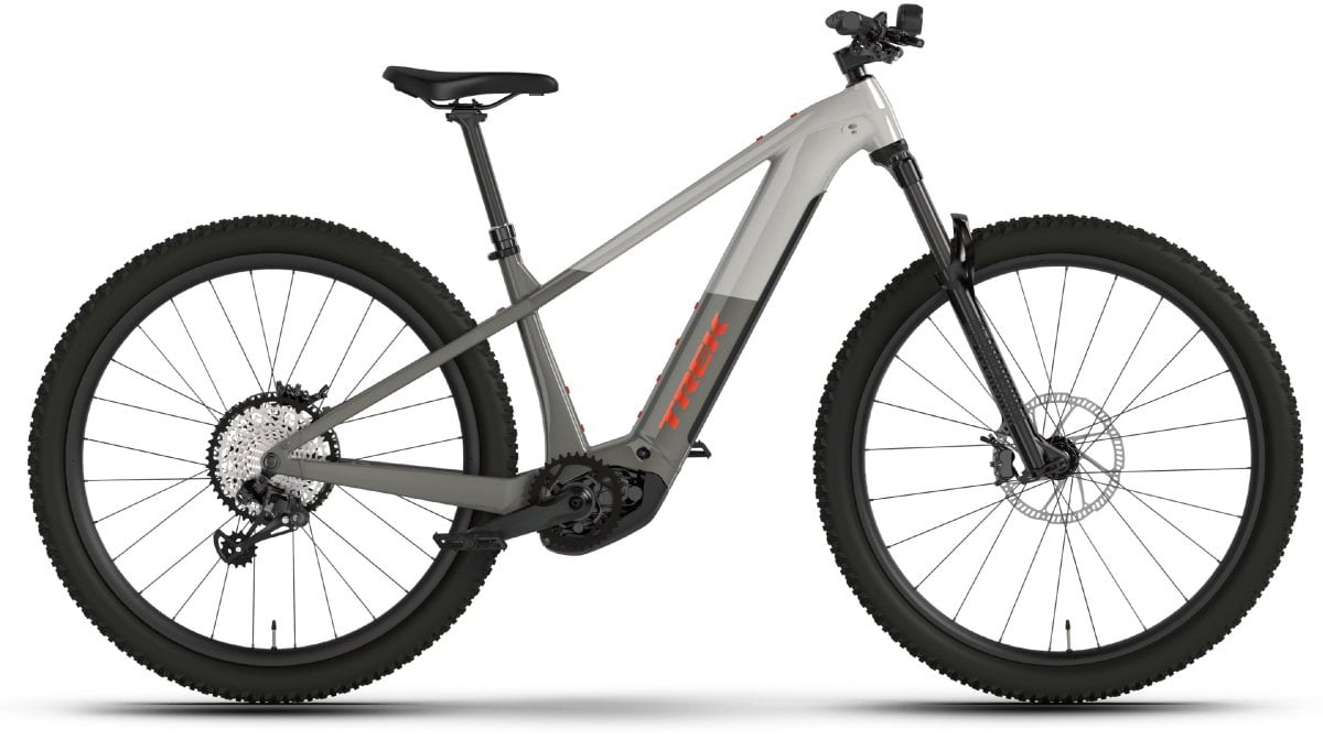 The Electric Bike Shop Trek Powerfly+ 6 Gen 5 800Wh Electric Hardtail Mountain Bike In Lunar Silver & Mercury Small 37cm 27.5 Wheel Lunar Silver / Mercury