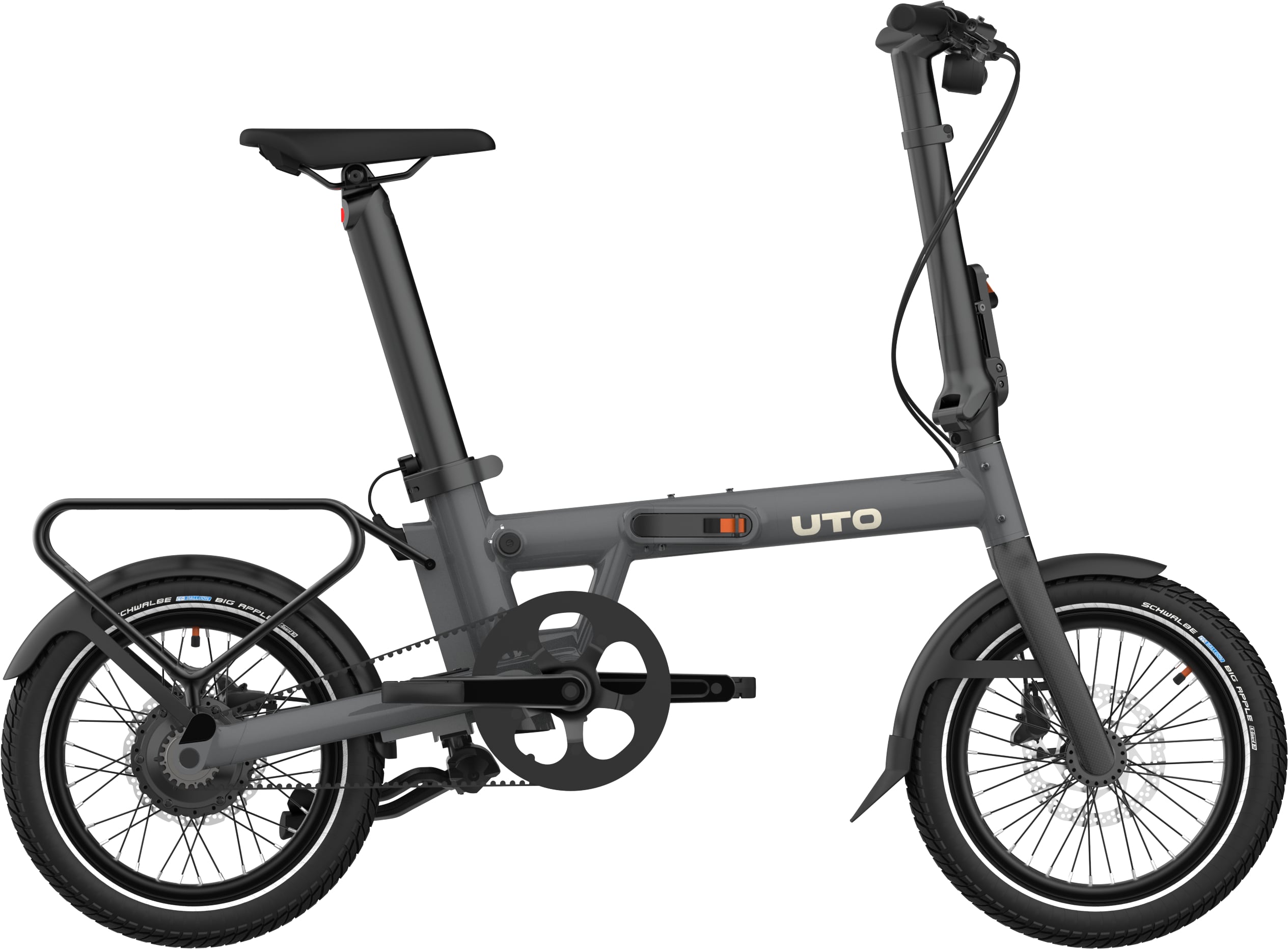 The Electric Bike Shop Uto 2026 Morning PRO16 Electric Folding Bike With Belt Drive & Amatic Gears In Satin Taupe, Mineral Blue Or Anthracite Grey One Size For Riders 1.45m - 1.95m Anthracite Grey