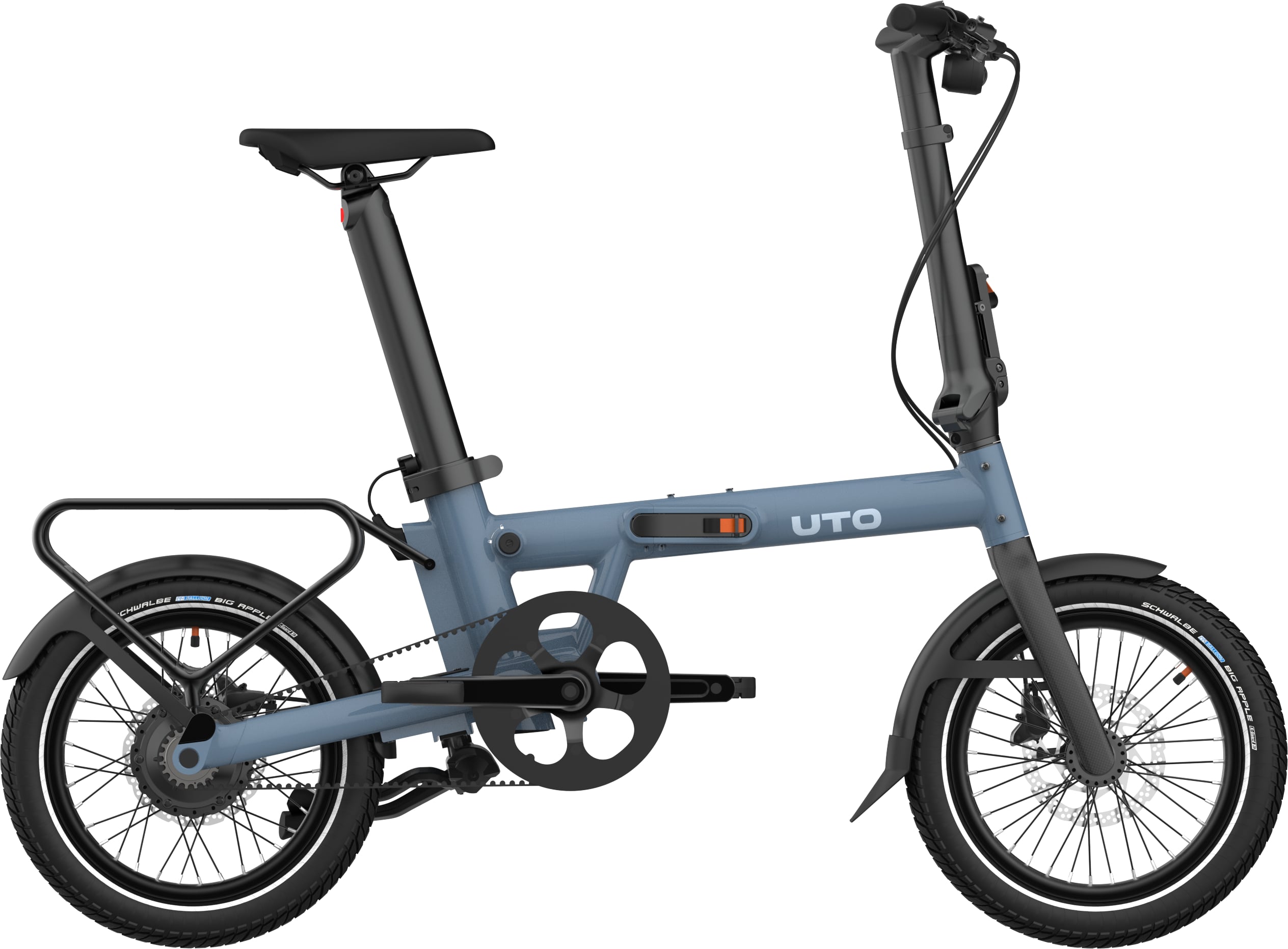 The Electric Bike Shop Uto 2026 Morning PRO16 Electric Folding Bike With Belt Drive & Amatic Gears In Satin Taupe, Mineral Blue Or Anthracite Grey One Size For Riders 1.45m - 1.95m Mineral Blue